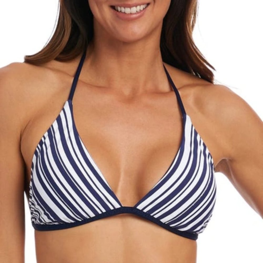 La Blanca Apulia Reversible Triangle Bikini Top Indigo Blue 10 - Picture 9 of 9